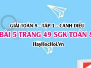Giải bài 5 trang 49 Toán 8 Tập 1 SGK Cánh Diều